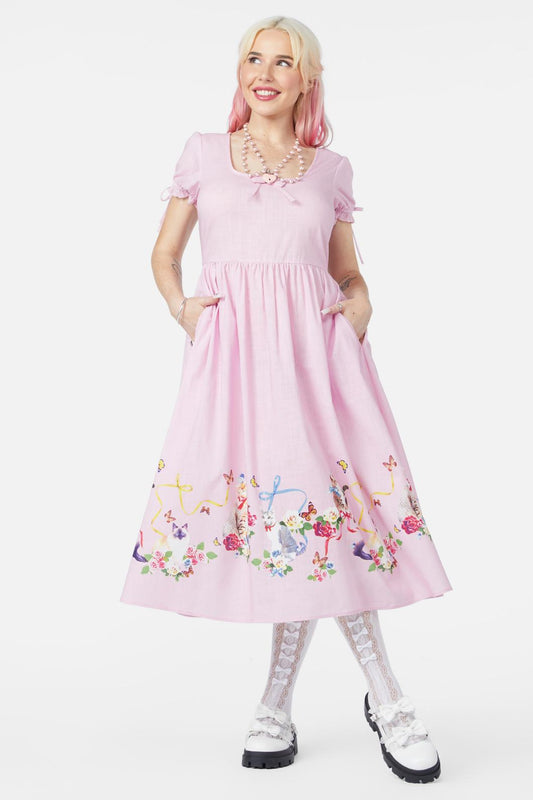 Dangerfield - Kitsch Kitty Midi Dress - pink