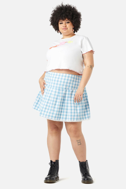 Dangerfield - Curve Catrina Gingham Skirt - blue