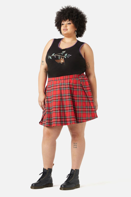 Dangerfield - Curve Chosen Tartan Skirt - red