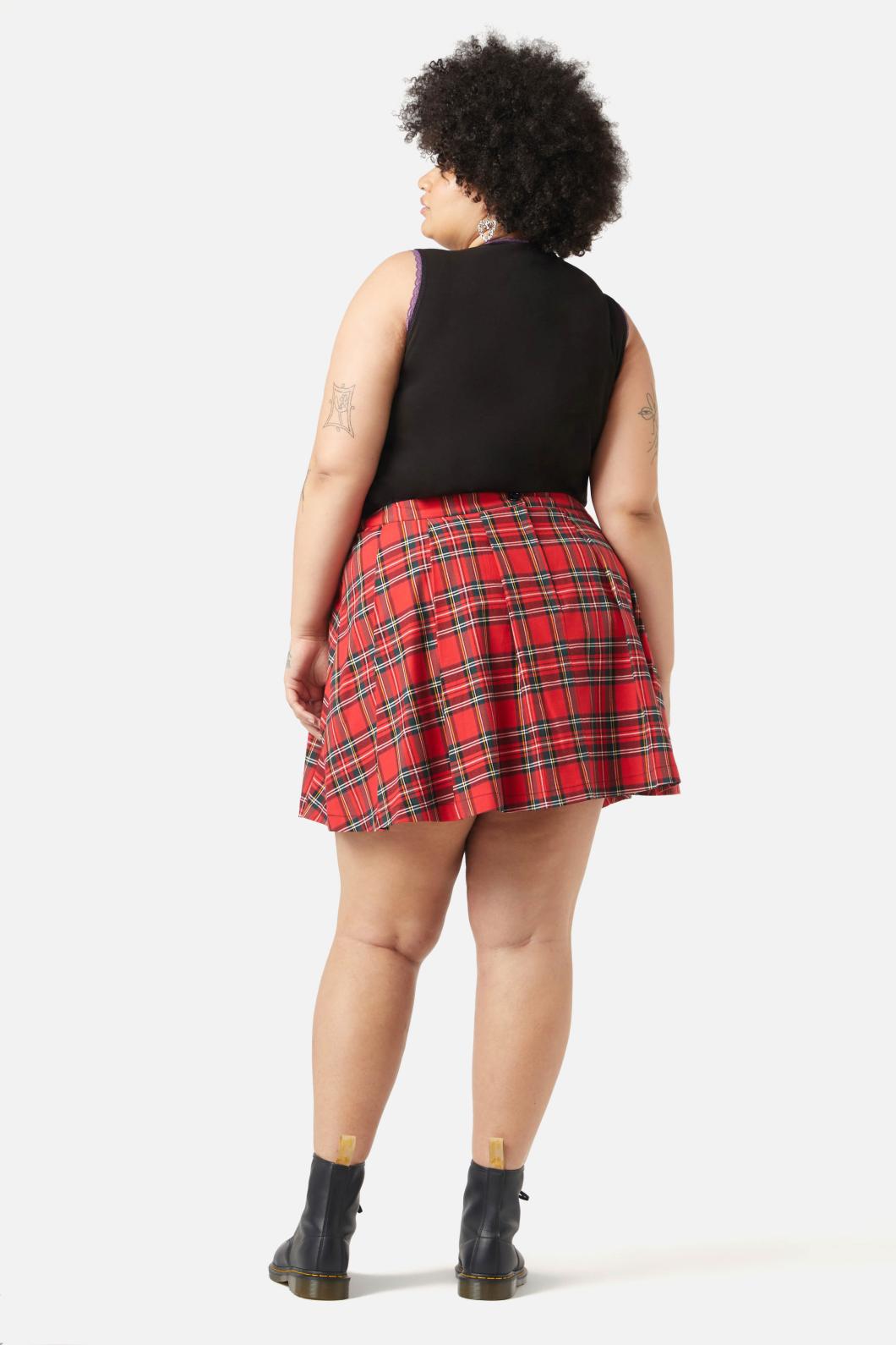 Dangerfield - Curve Chosen Tartan Skirt - red