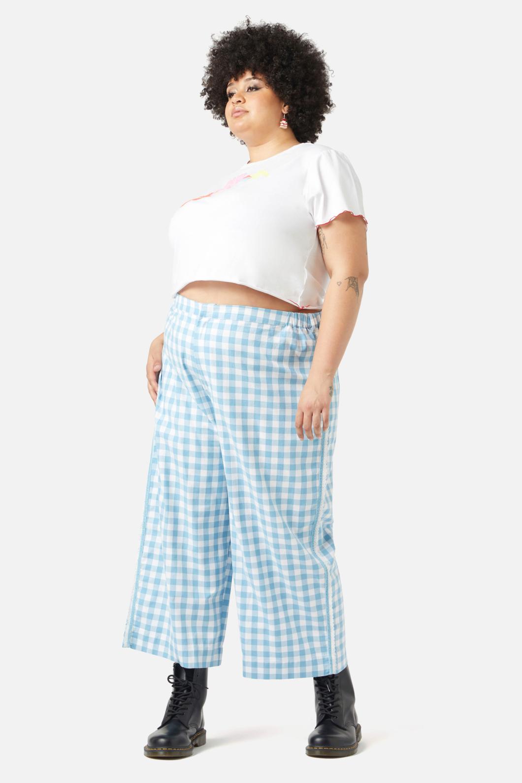 Dangerfield - Curve Catrina Gingham Pants - blue