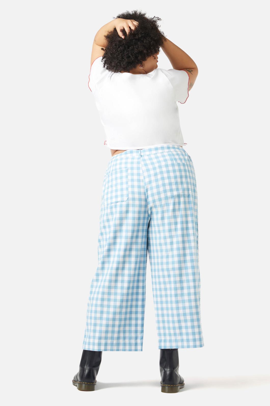 Dangerfield - Curve Catrina Gingham Pants - blue