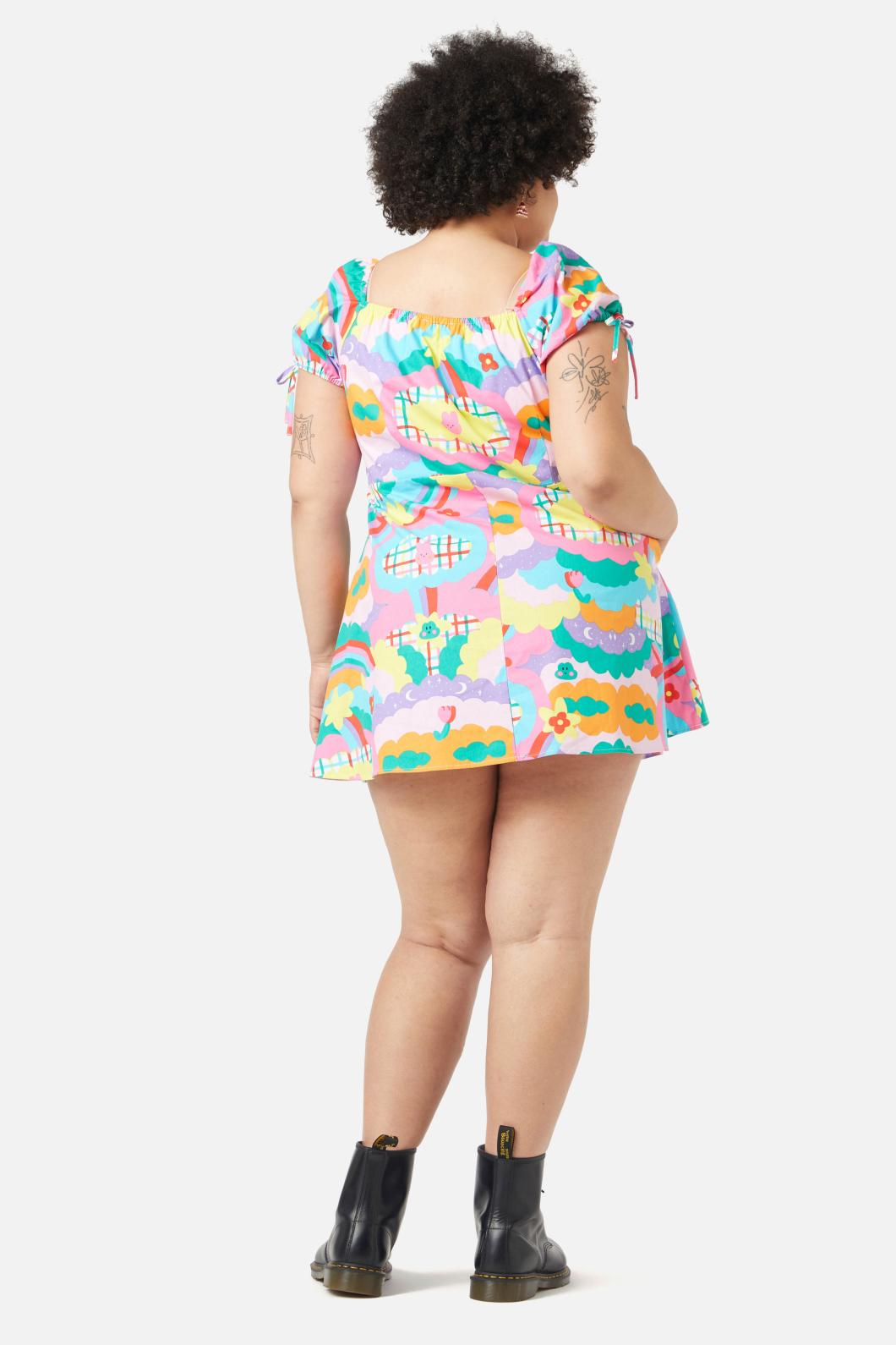 Dangerfield - Curve Idolize Babydoll Dress - rainbow