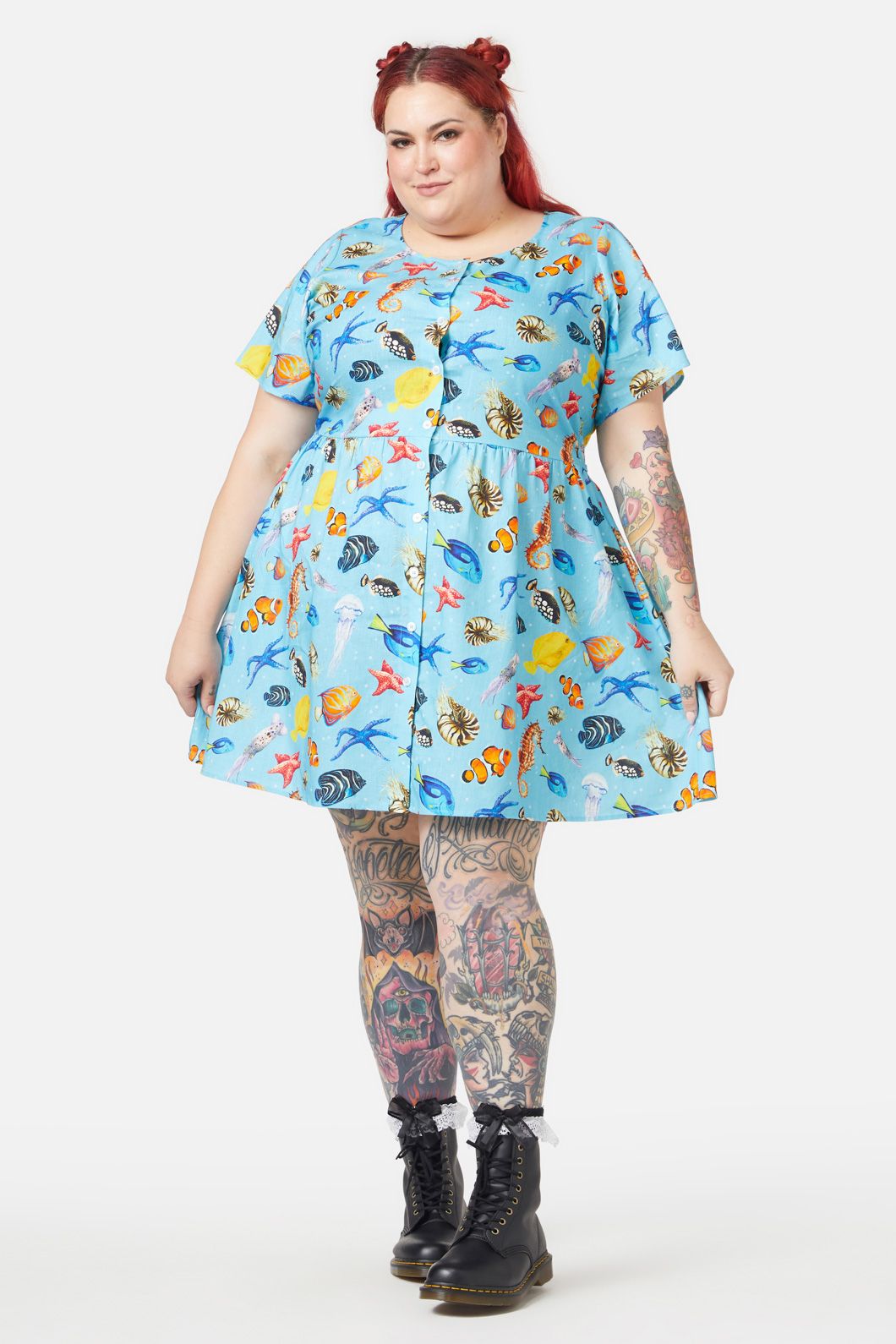 Dangerfield - Curve Oceanic Dress - blue