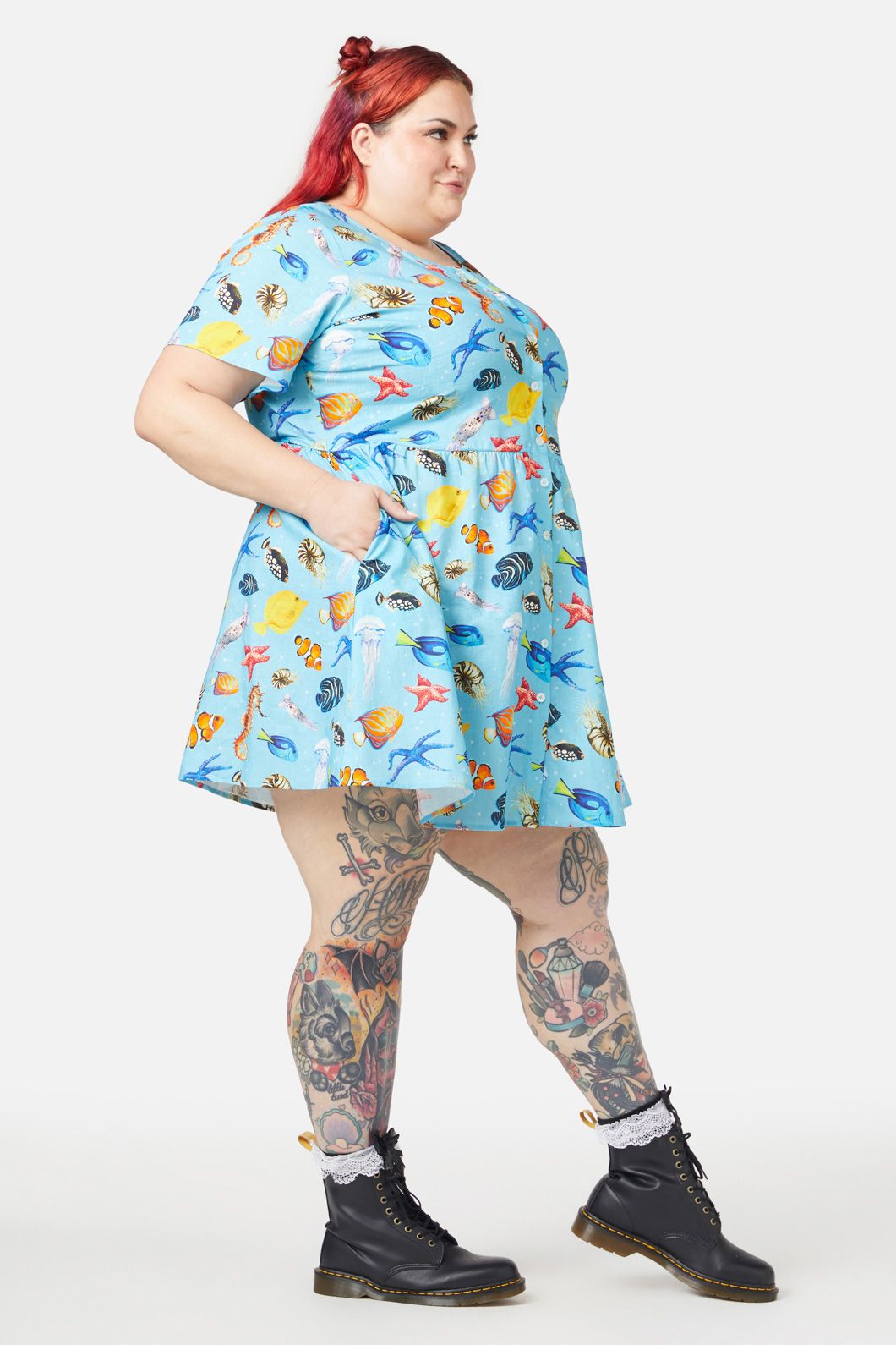 Dangerfield - Curve Oceanic Dress - blue