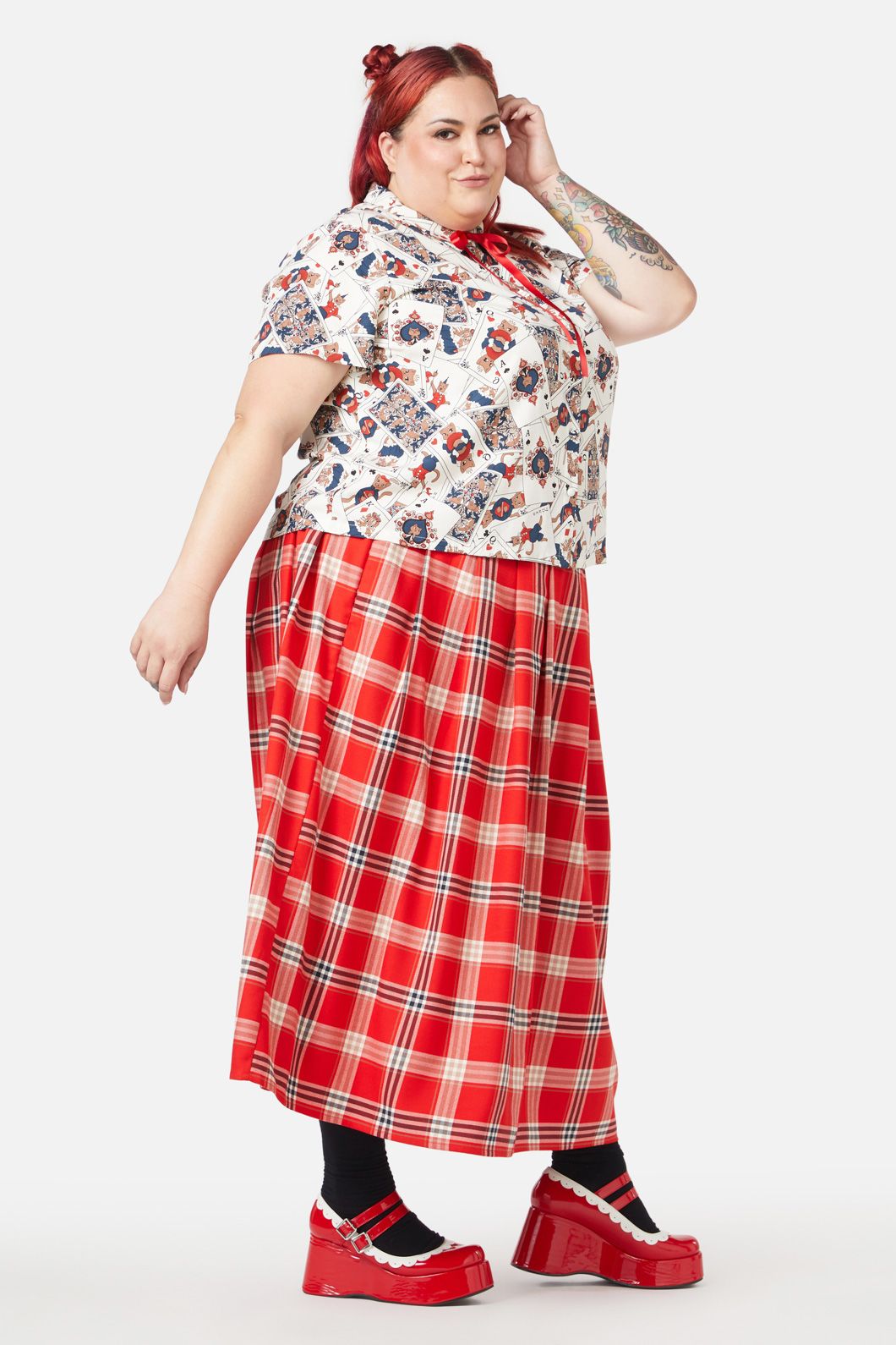 Dangerfield - Curve Queen Of Cats Blouse - cream