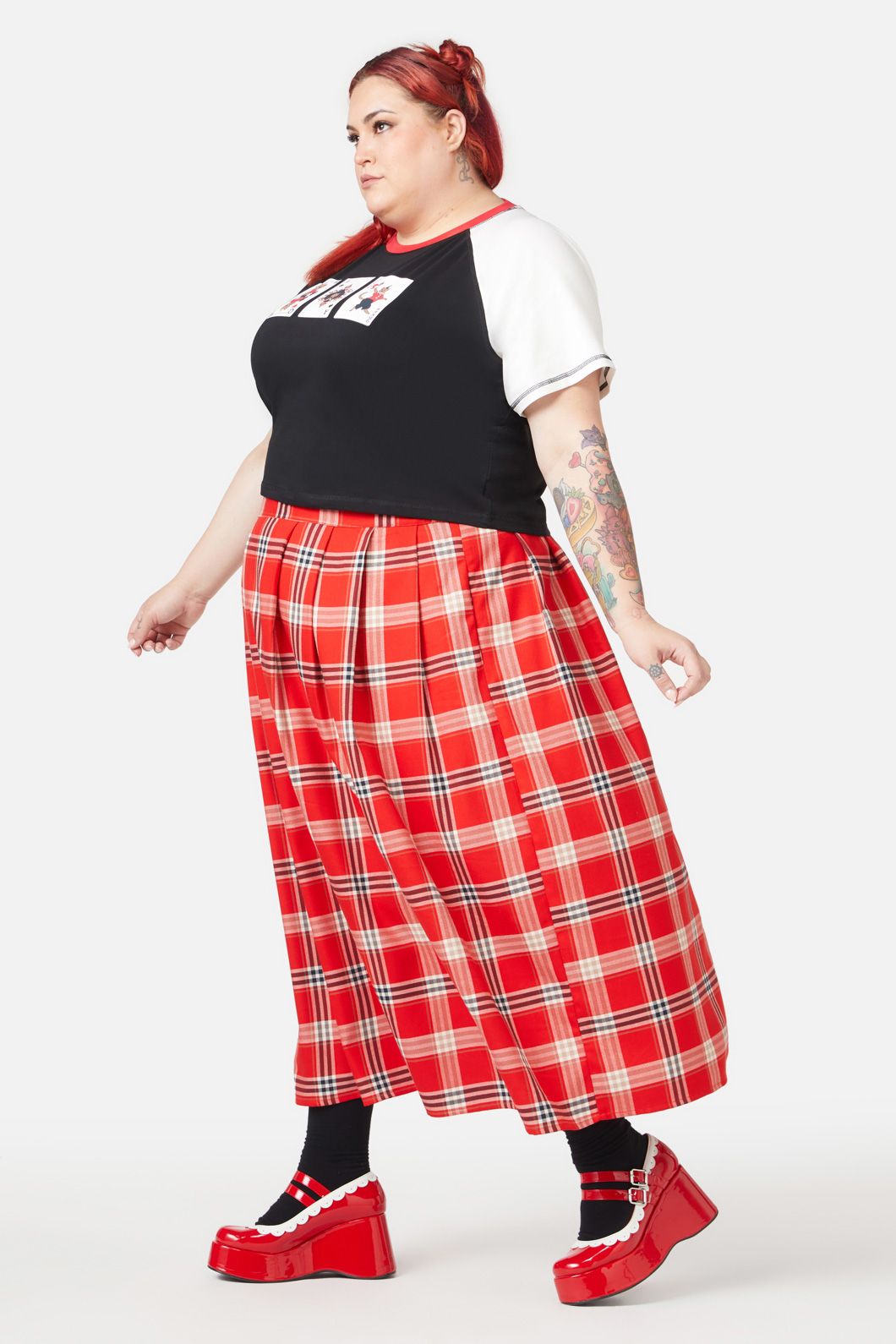 Dangerfield - Curve Queen Of Cats Raglan Tee - black-cream