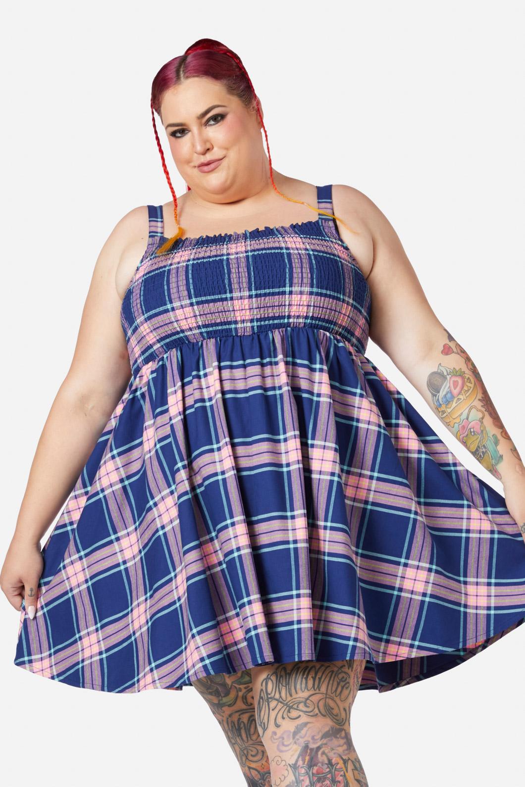 Dangerfield - Curve Sandbank Tartan Dress - multi