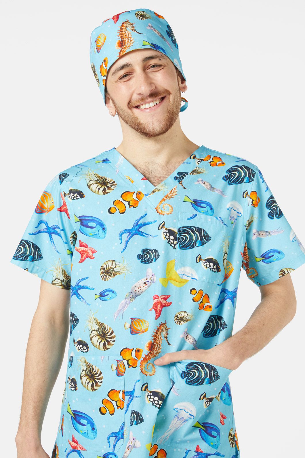 Dangerfield - Oceanic Scrub Hat - blue