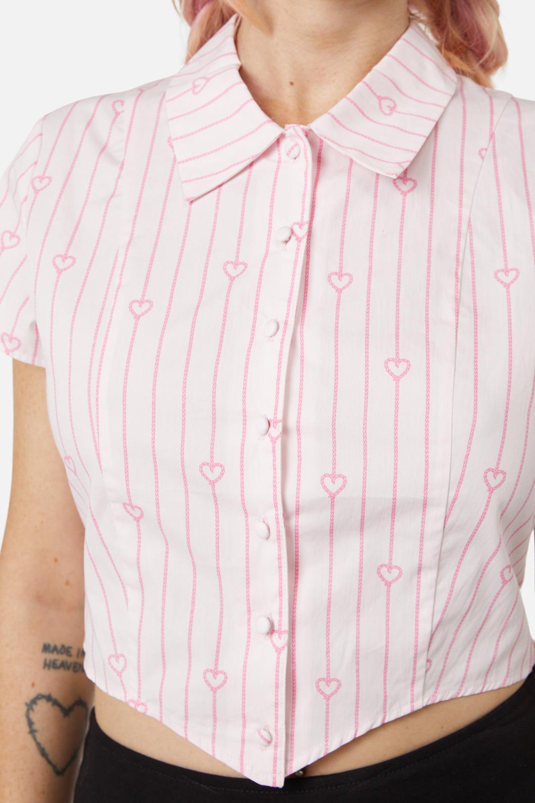 Dangerfield - Heart Strings Blouse - pink