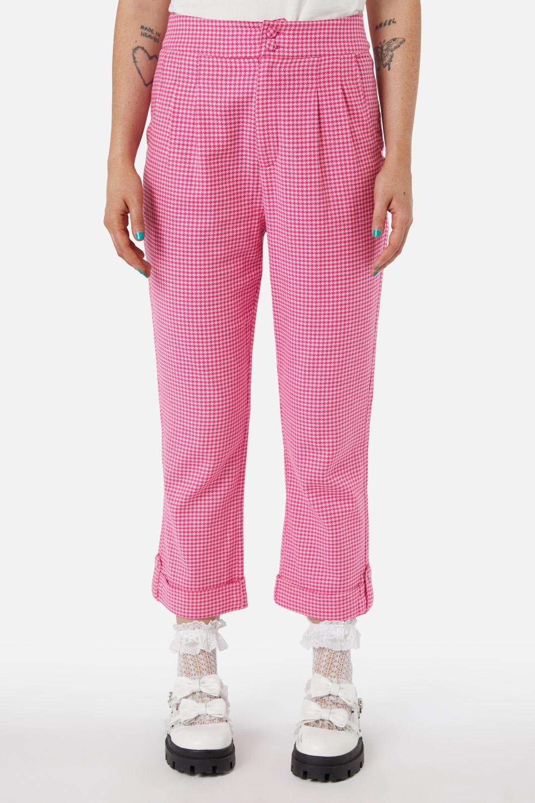 Dangerfield - Maybelle Houndstooth Capris - pink