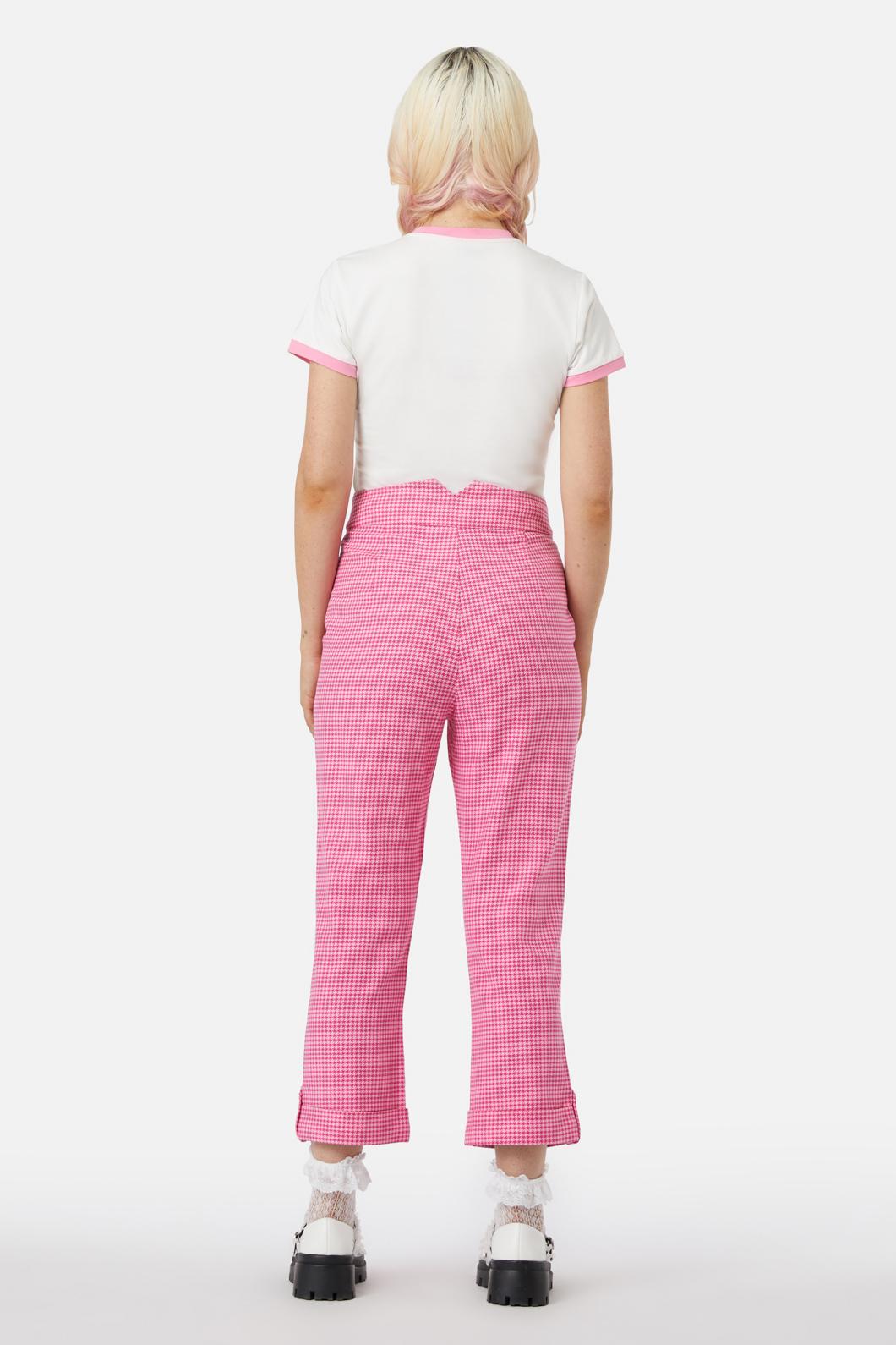 Dangerfield - Maybelle Houndstooth Capris - pink