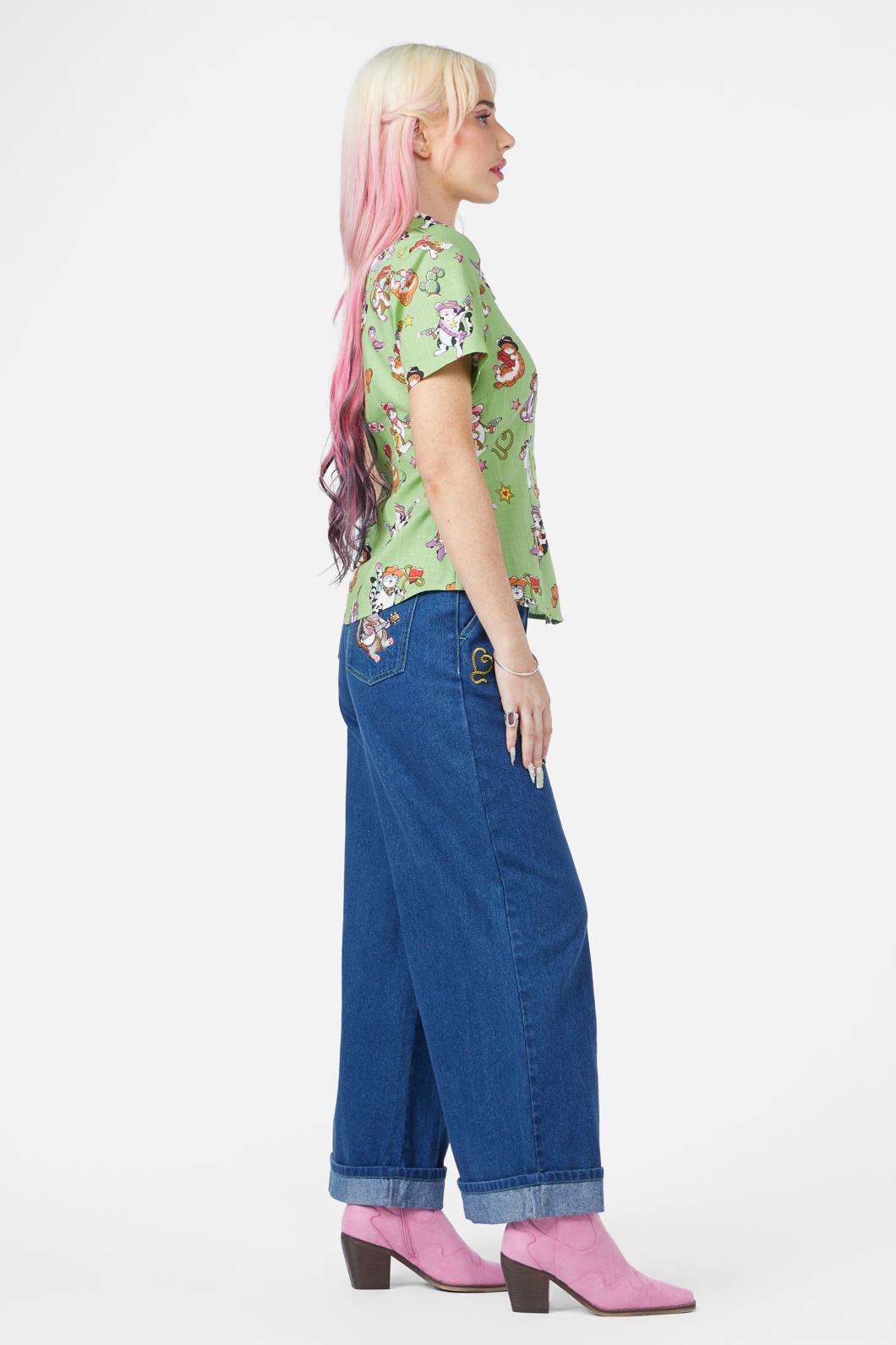 Dangerfield - Meowdy Blouse - green