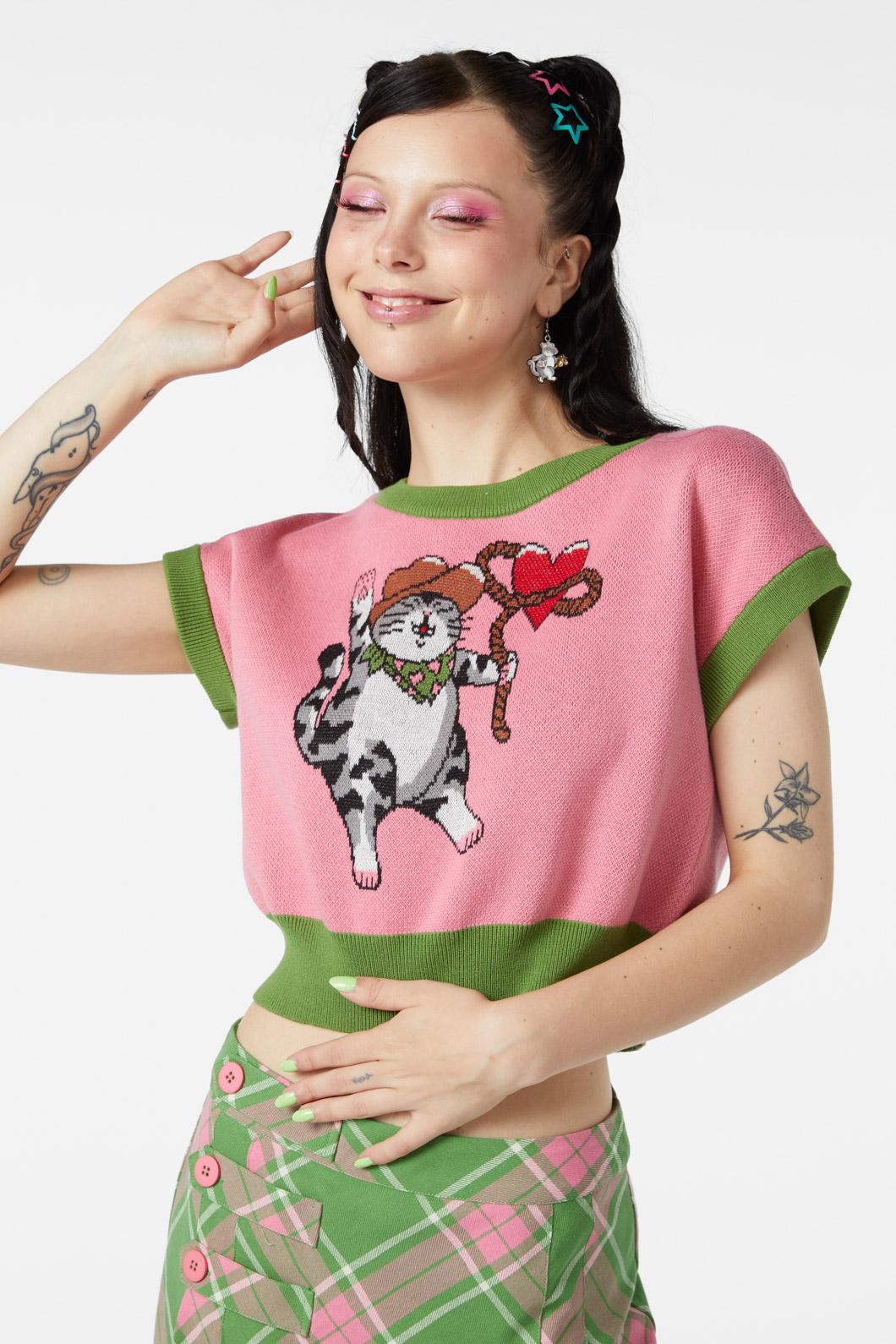 Dangerfield - Ranch Knit Top - pink