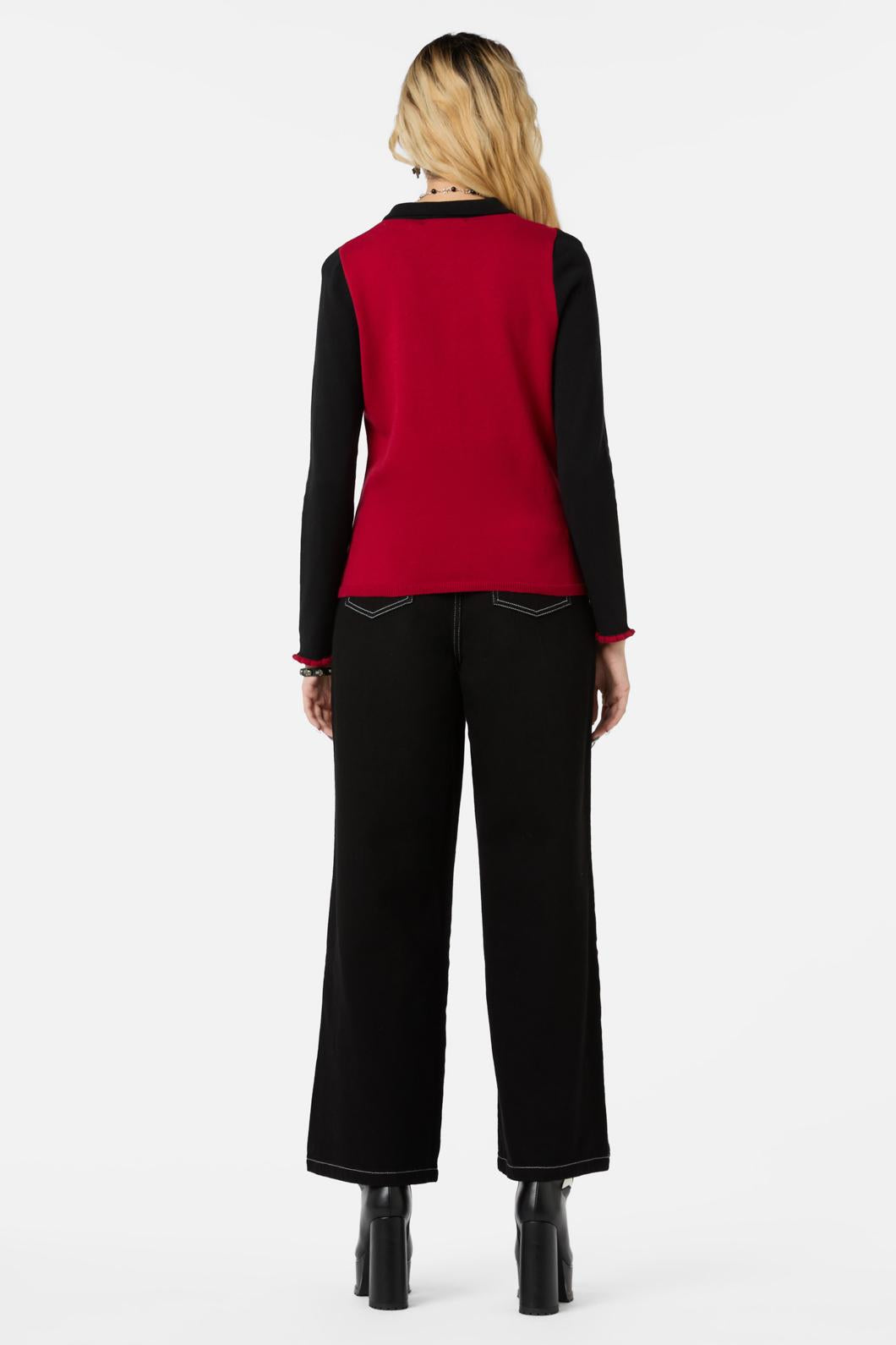 Dangerfield - Eros Contrast Cardi - red-black