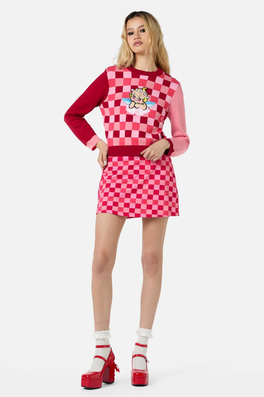 Dangerfield - Valentynes Contrast Knit - pink-red