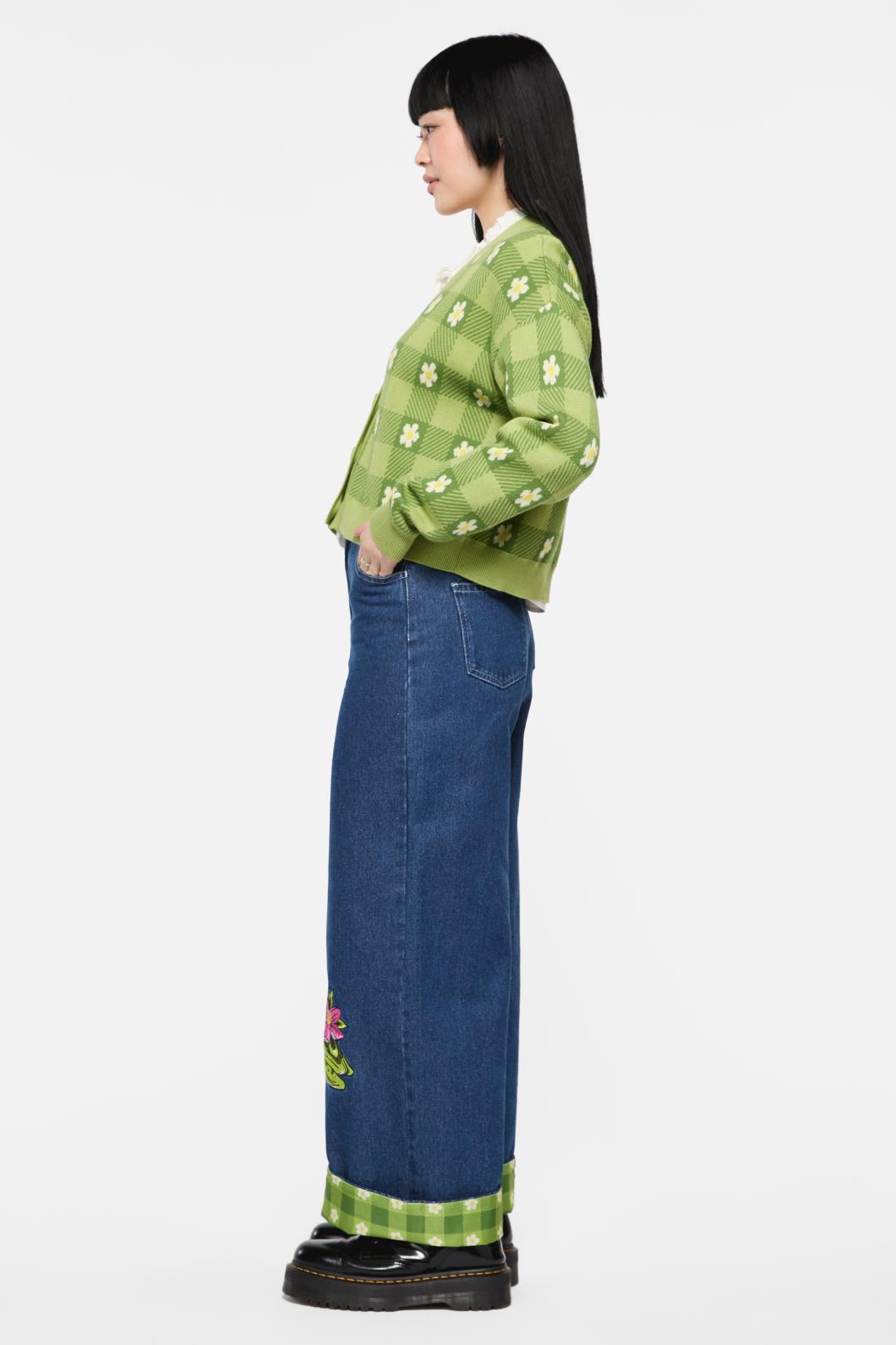 Dangerfield - Garden Hedge Check Cardigan - green