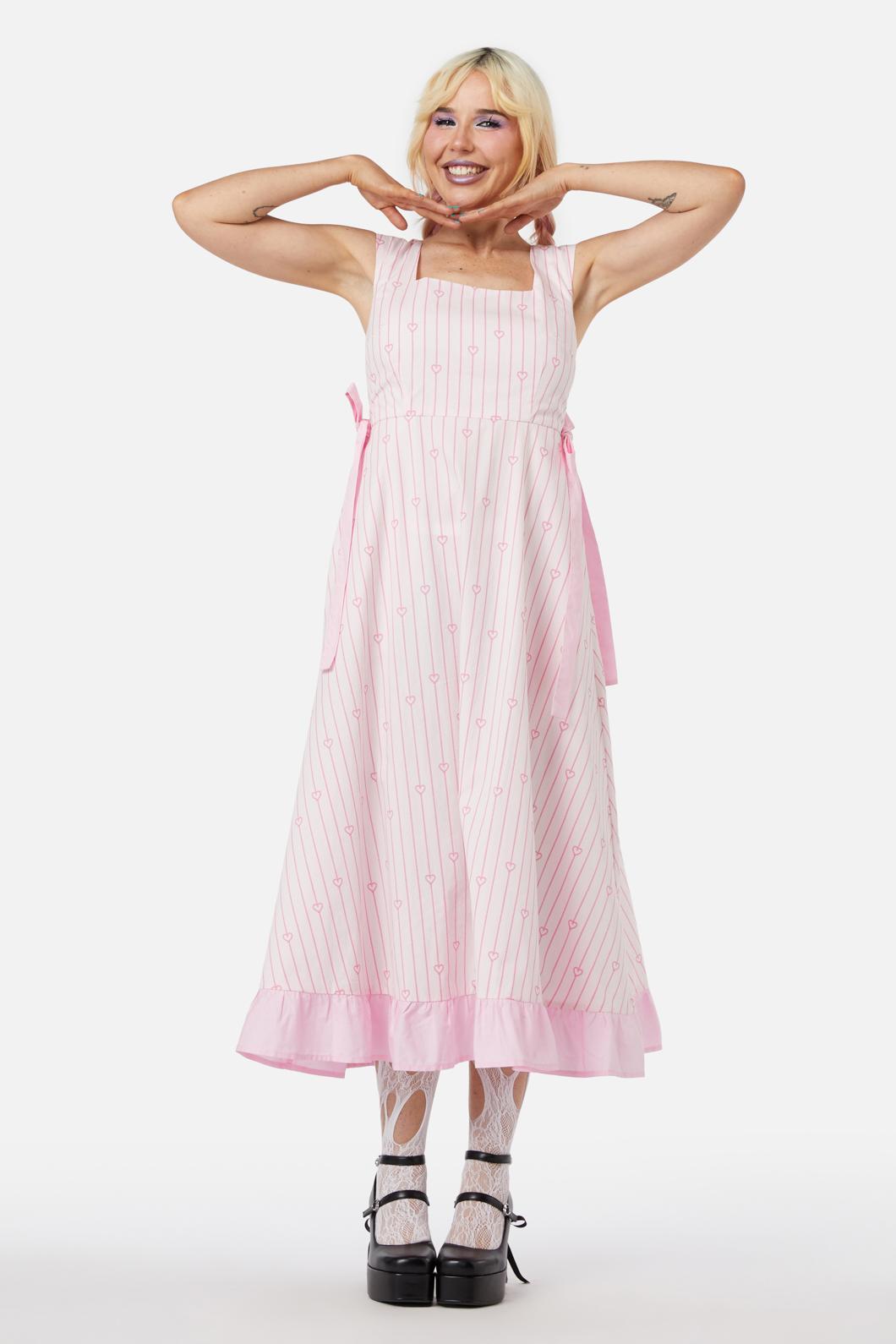 Dangerfield - Heart Strings Midi Dress - pink