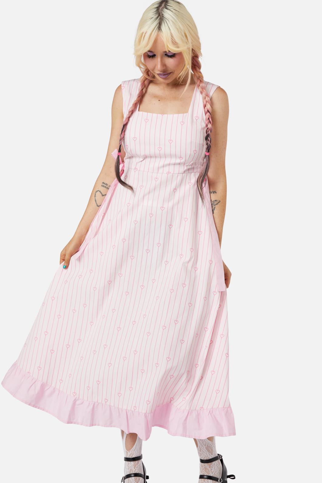 Dangerfield - Heart Strings Midi Dress - pink