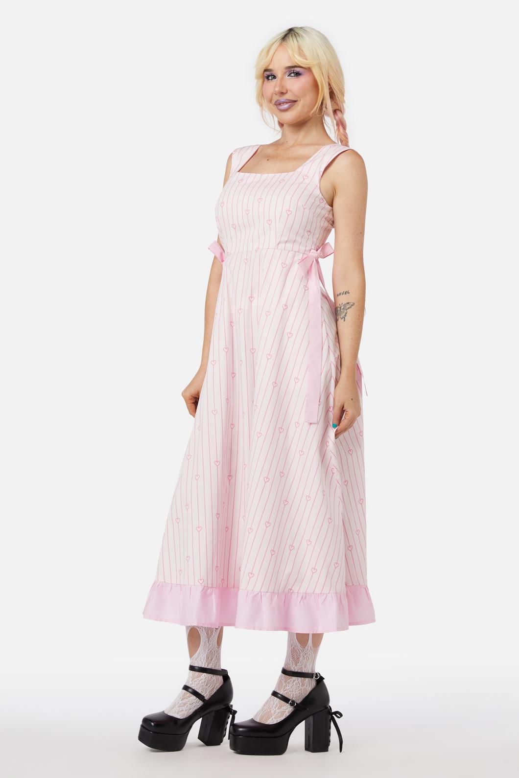 Dangerfield - Heart Strings Midi Dress - pink