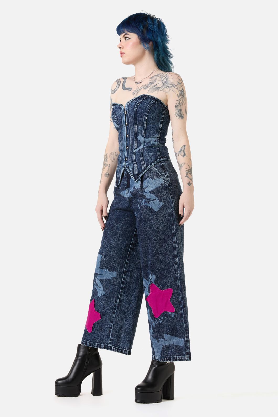 Dangerfield - Never Mind The Denim CorsetTop - blue