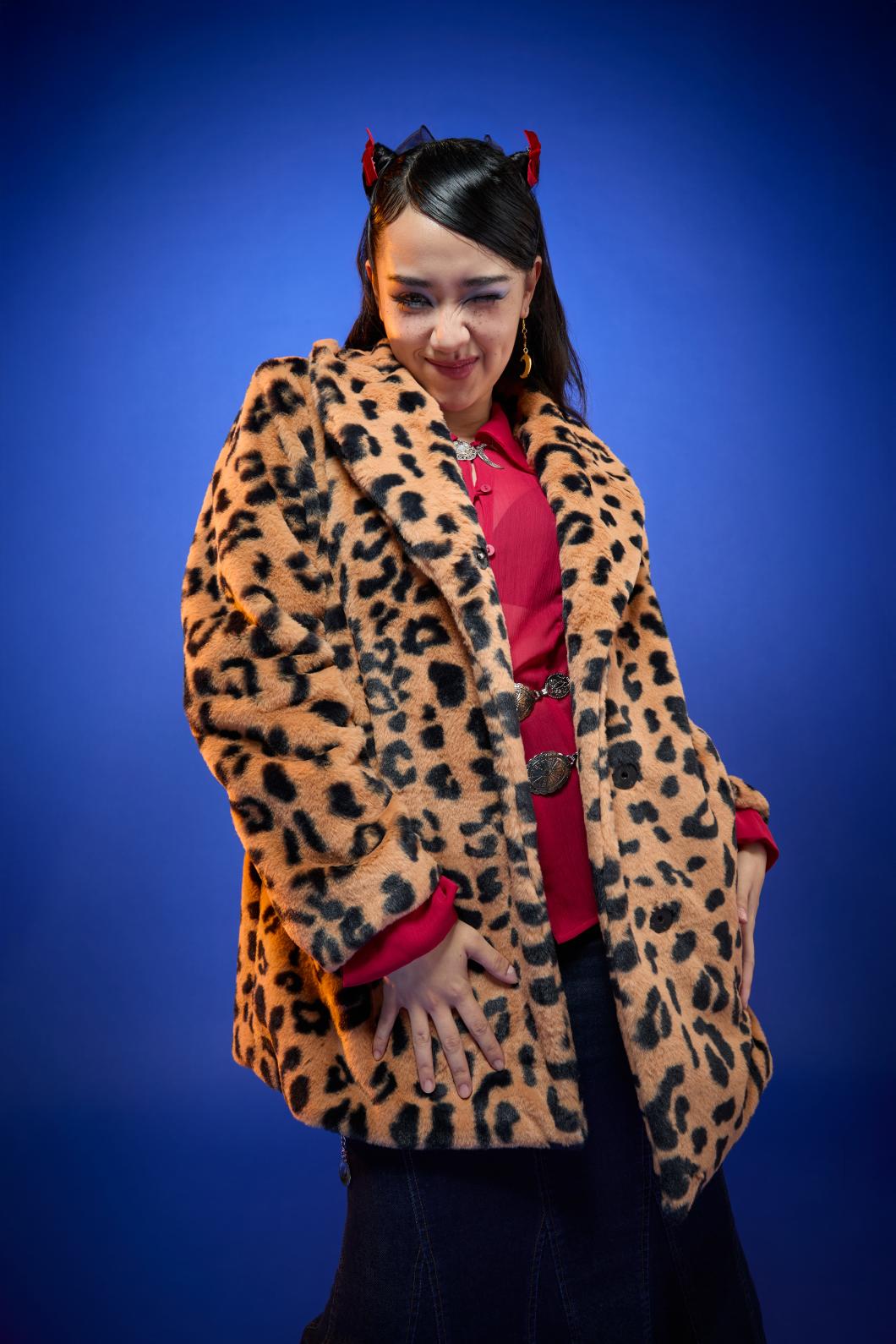 Dangerfield - Moggy Faux Fur Leopard Coat - leopard