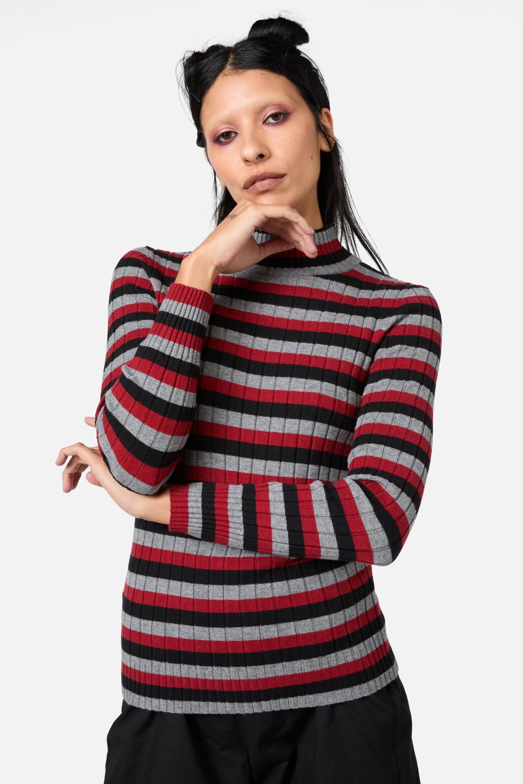 Dangerfield - Moggy Tartan Knit Skivvy - multi