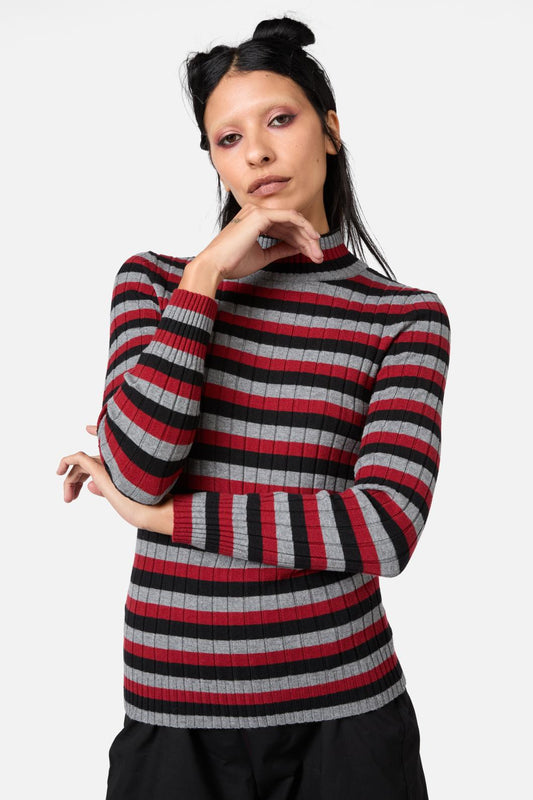 Dangerfield - Moggy Tartan Knit Skivvy - multi