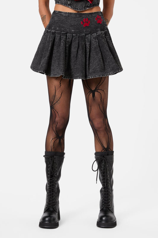 Dangerfield - Moggy Denim Pleated Skort - black