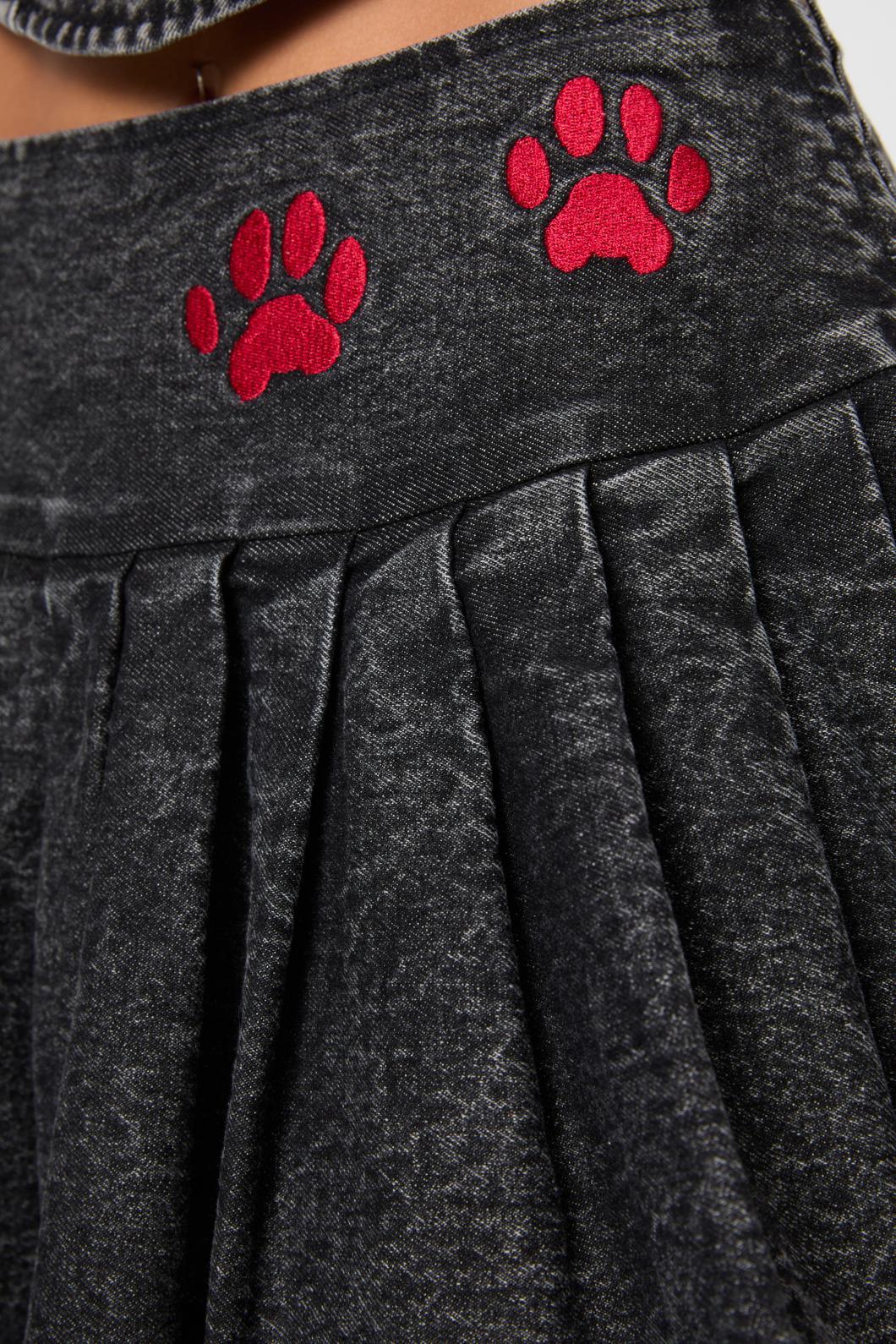 Dangerfield - Moggy Denim Pleated Skort - black