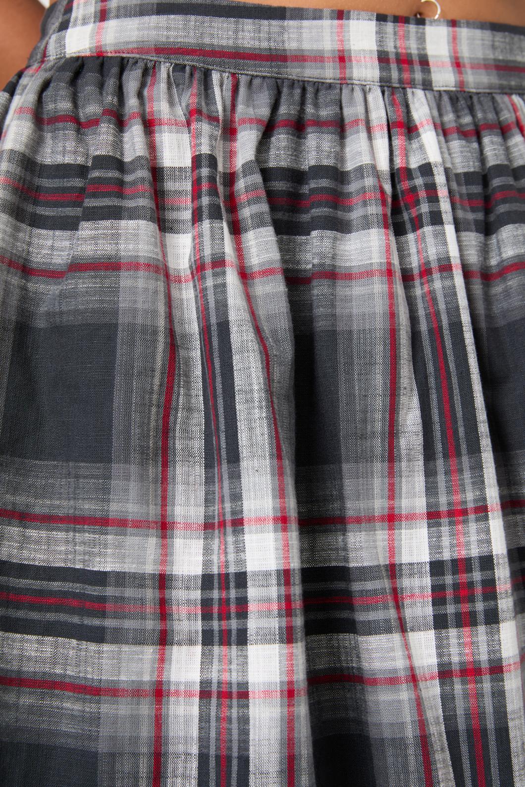 Dangerfield - Moggy Tartan Layered Skirt - grey