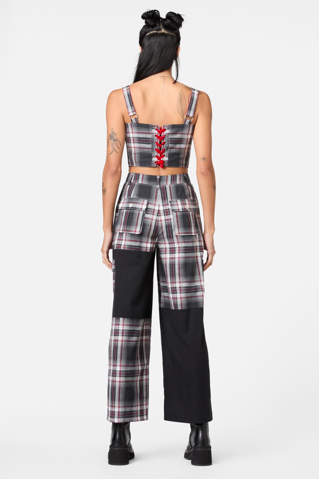 Dangerfield - Moggy Tartan Cargo Pant - grey