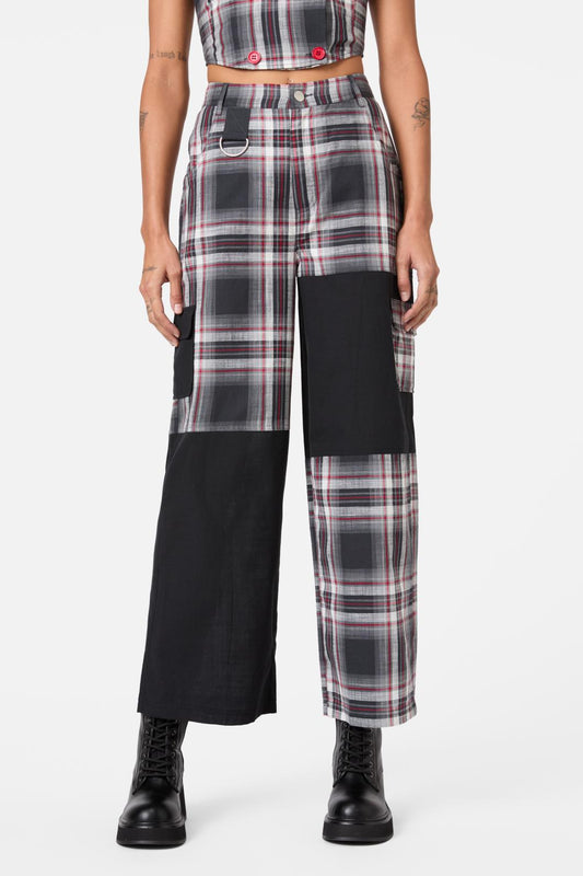 Dangerfield - Moggy Tartan Cargo Pant - grey