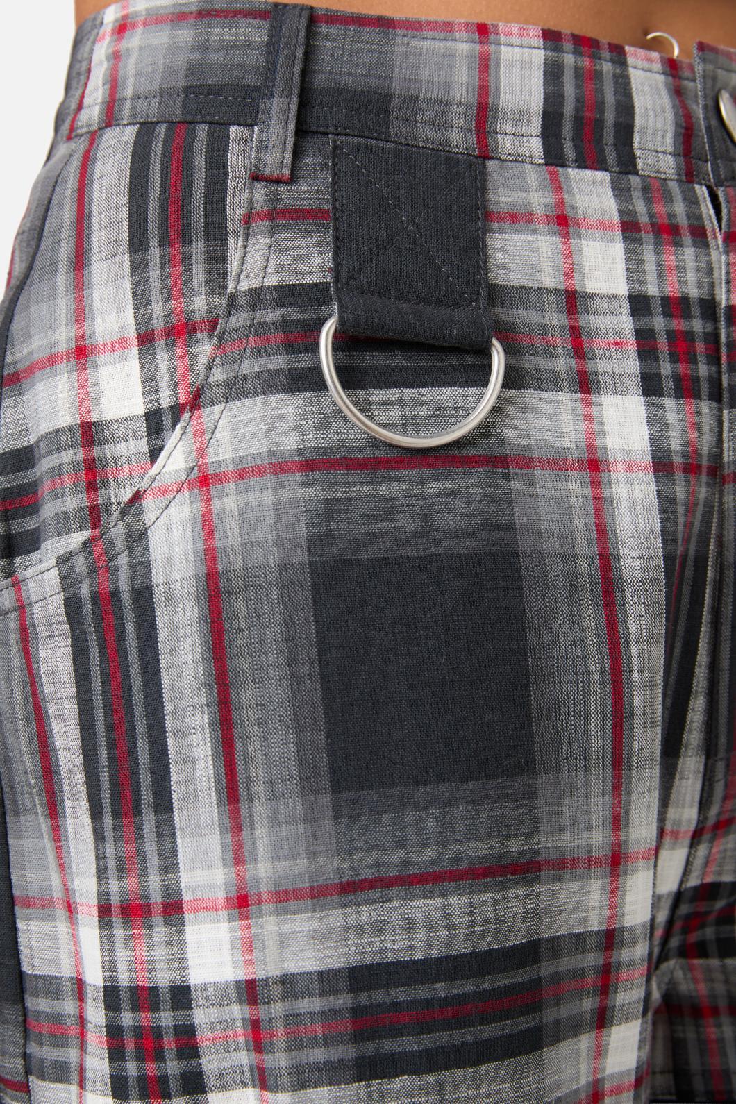 Dangerfield - Moggy Tartan Cargo Pant - grey