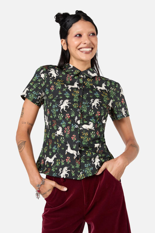 Dangerfield - Blessing Printed Blouse - black