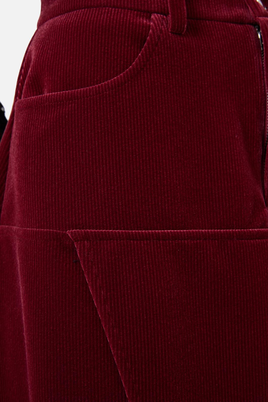 Dangerfield - Prestige Stripe Cord Skirt - red-black