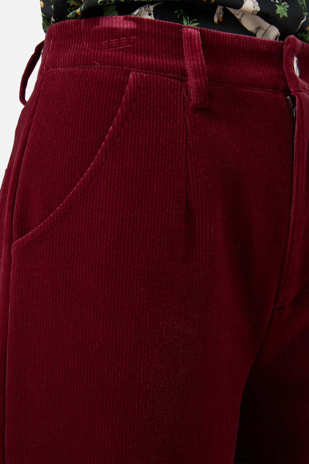 Dangerfield - Prestige Stripe Cord Pant - red-black