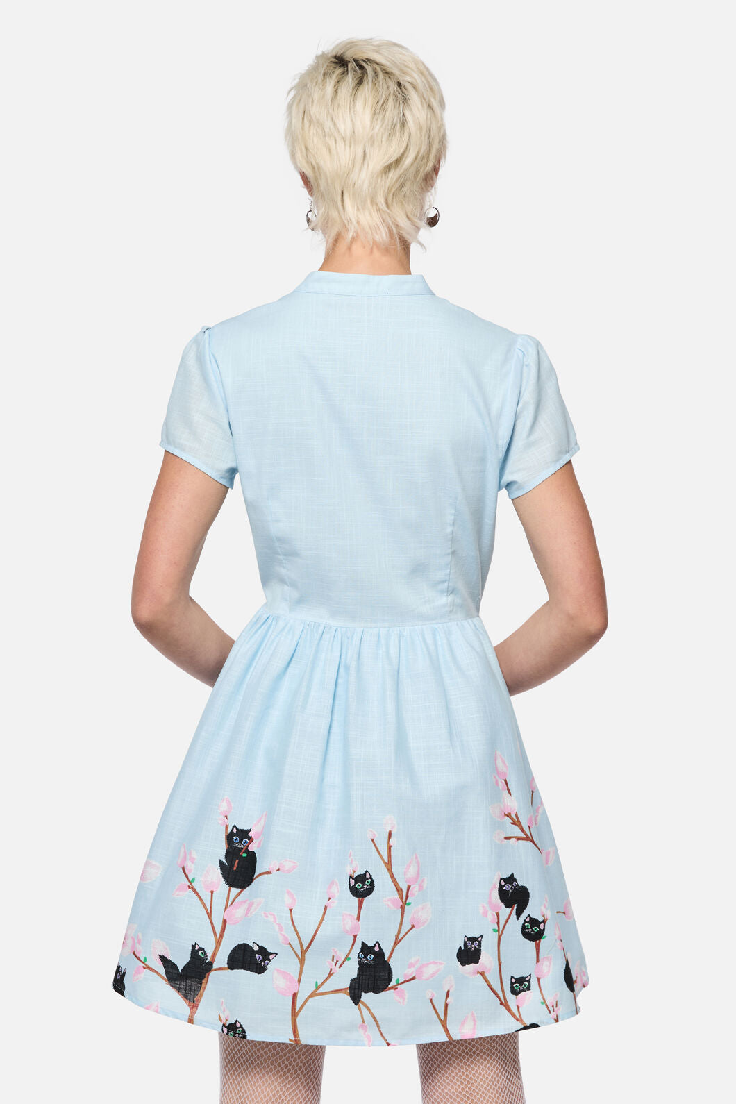 Dangerfield - Pussy Willow Border Dress - blue