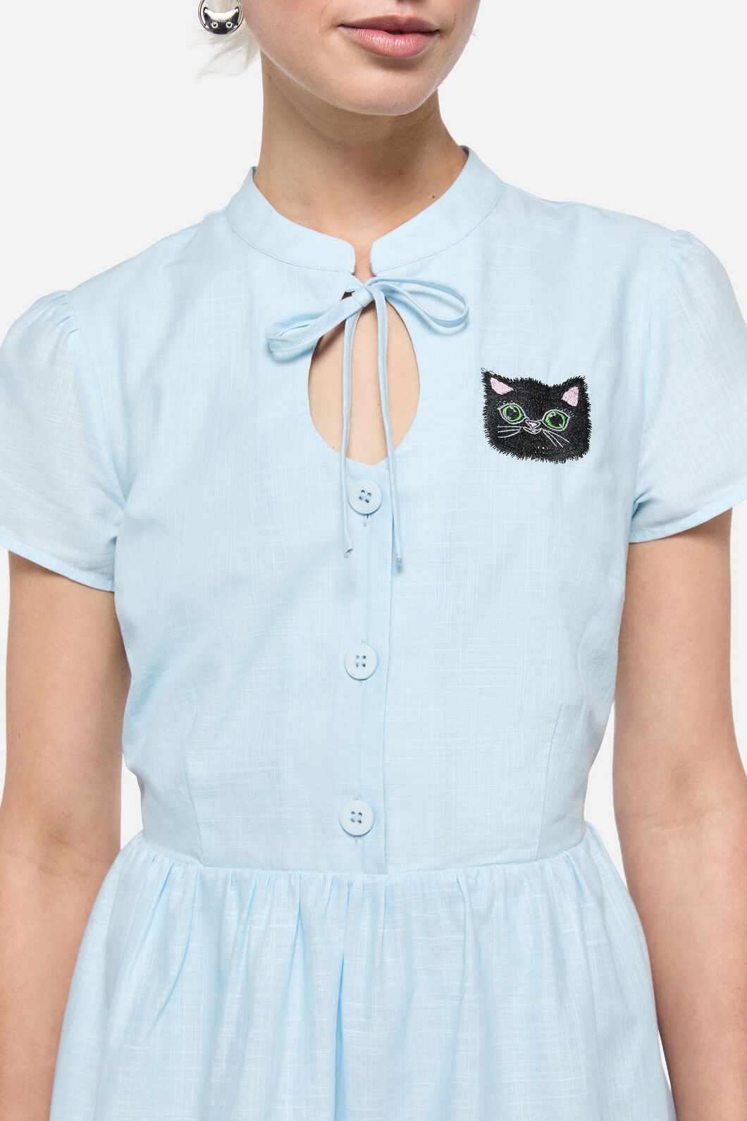 Dangerfield - Pussy Willow Border Dress - blue