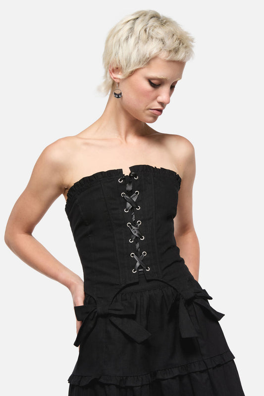 Dangerfield - Blooming Corset Top - black