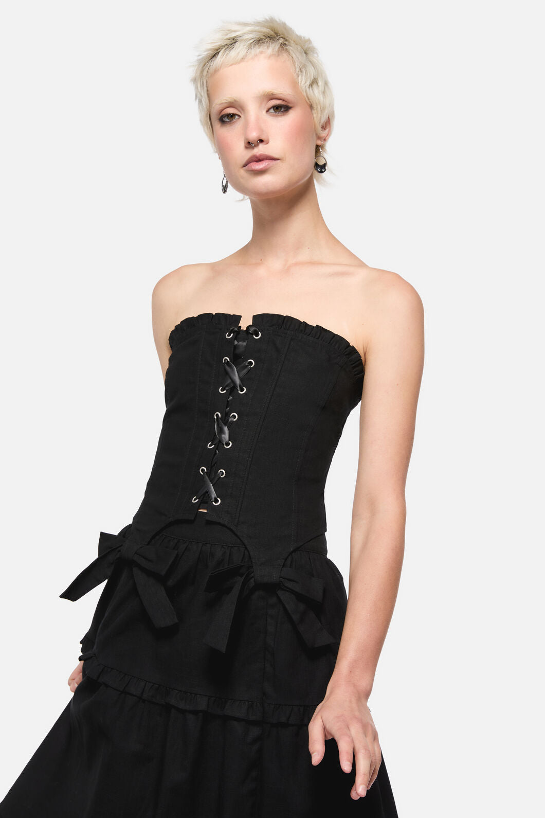 Dangerfield - Blooming Corset Top - black