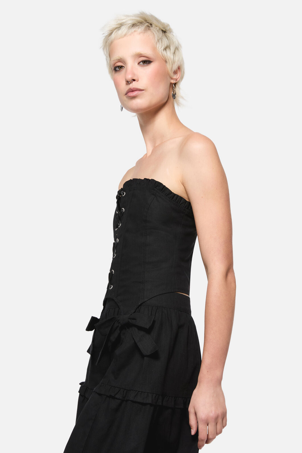 Dangerfield - Blooming Corset Top - black