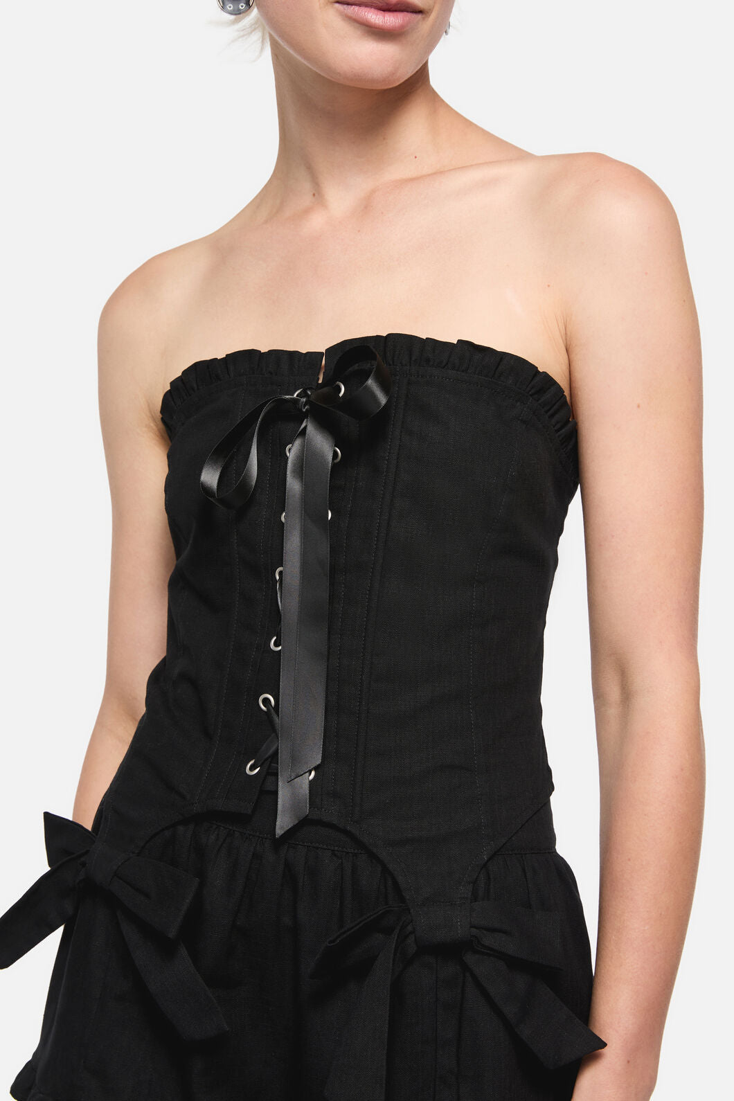Dangerfield - Blooming Corset Top - black