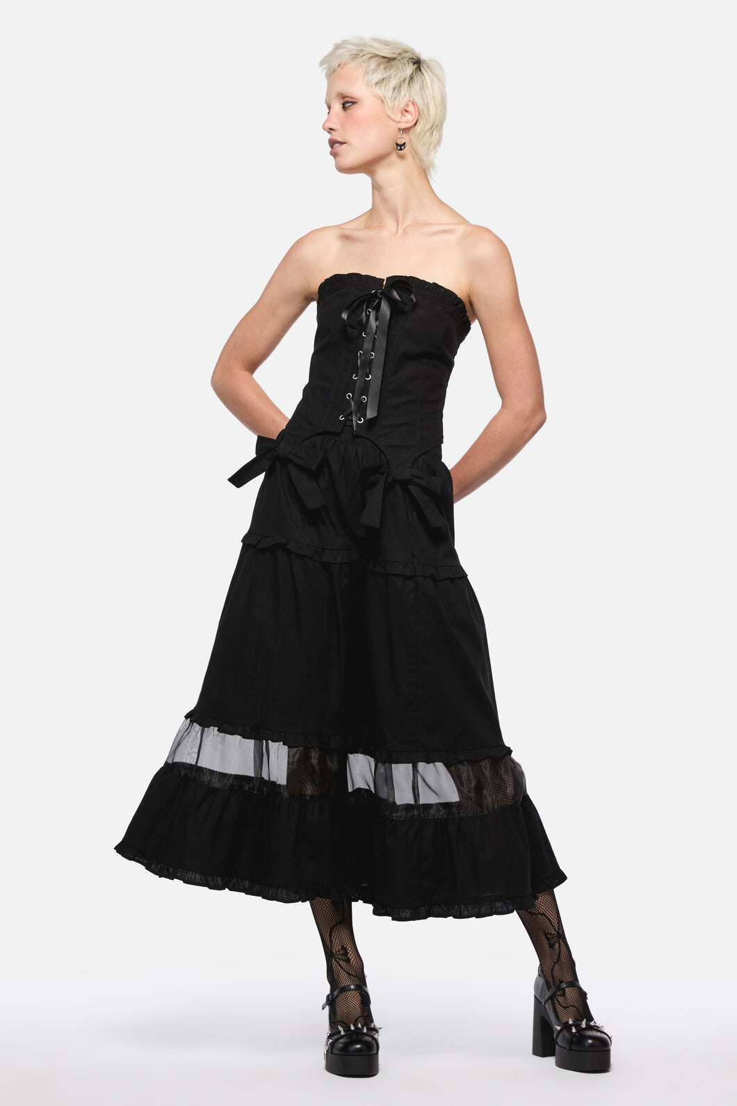 Dangerfield - Blooming Corset Top - black