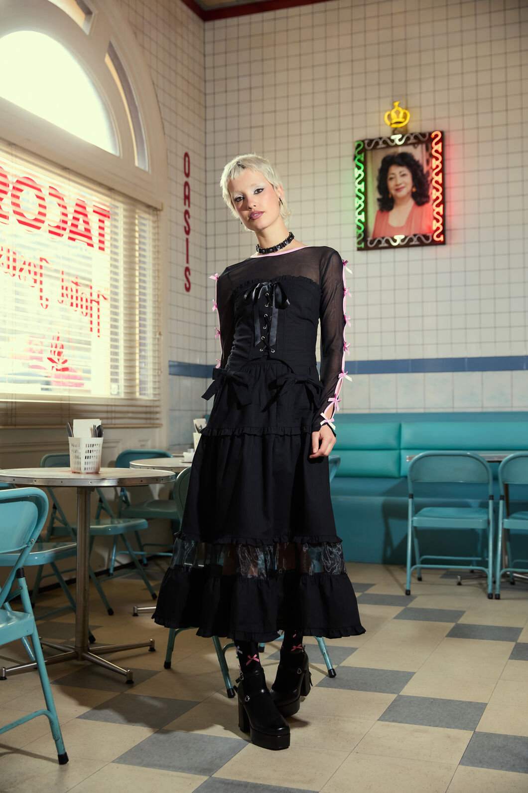 Dangerfield - Blooming Corset Top - black