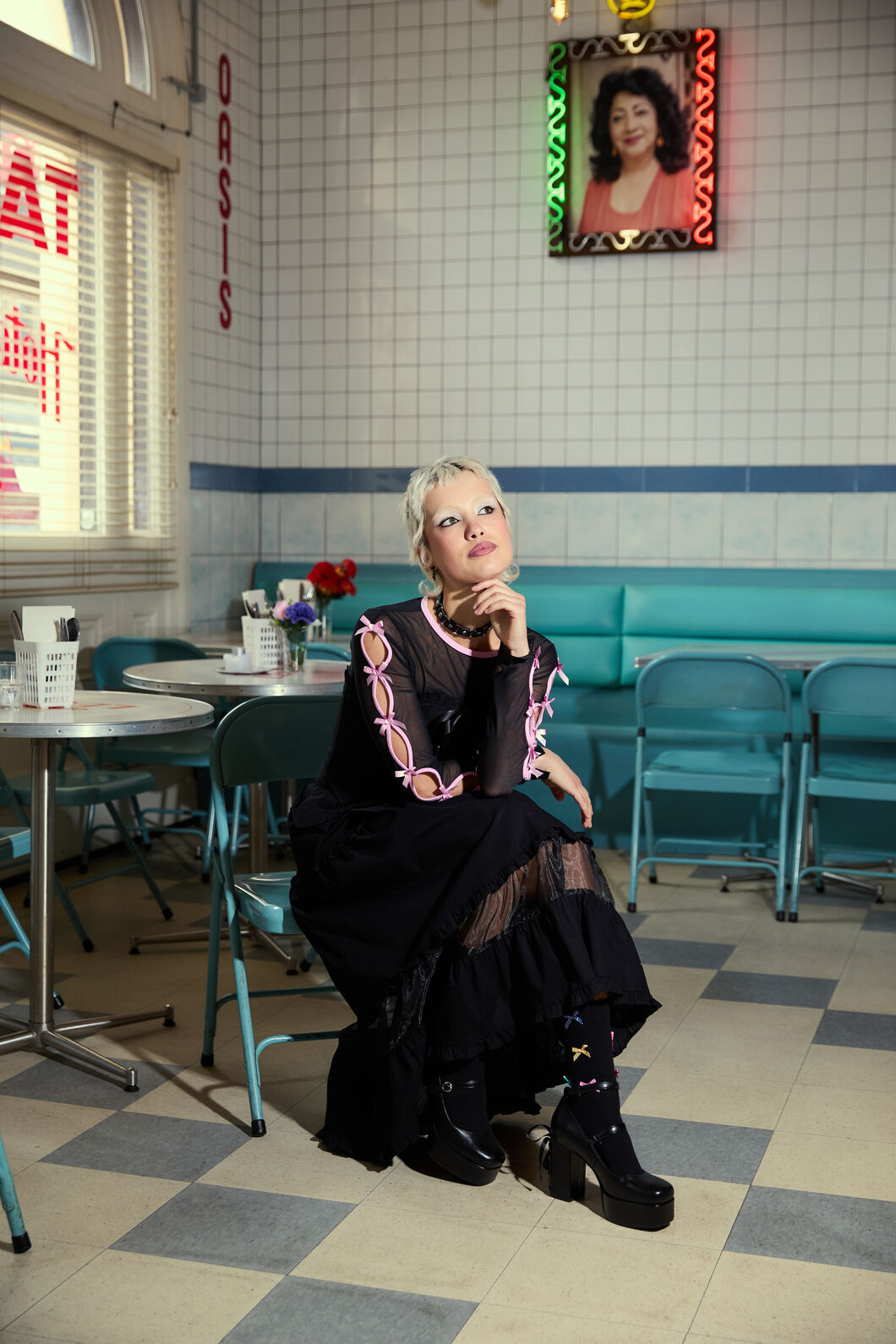 Dangerfield - Forgotten City Mesh Cut OutTop - black