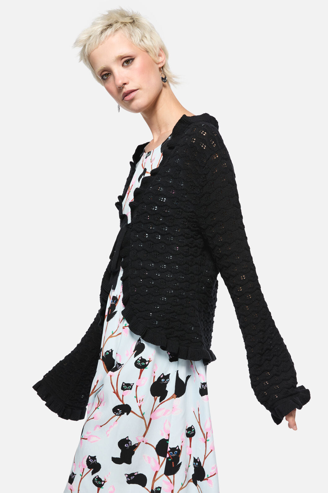 Dangerfield - Forgotten City Tie Cardigan - black