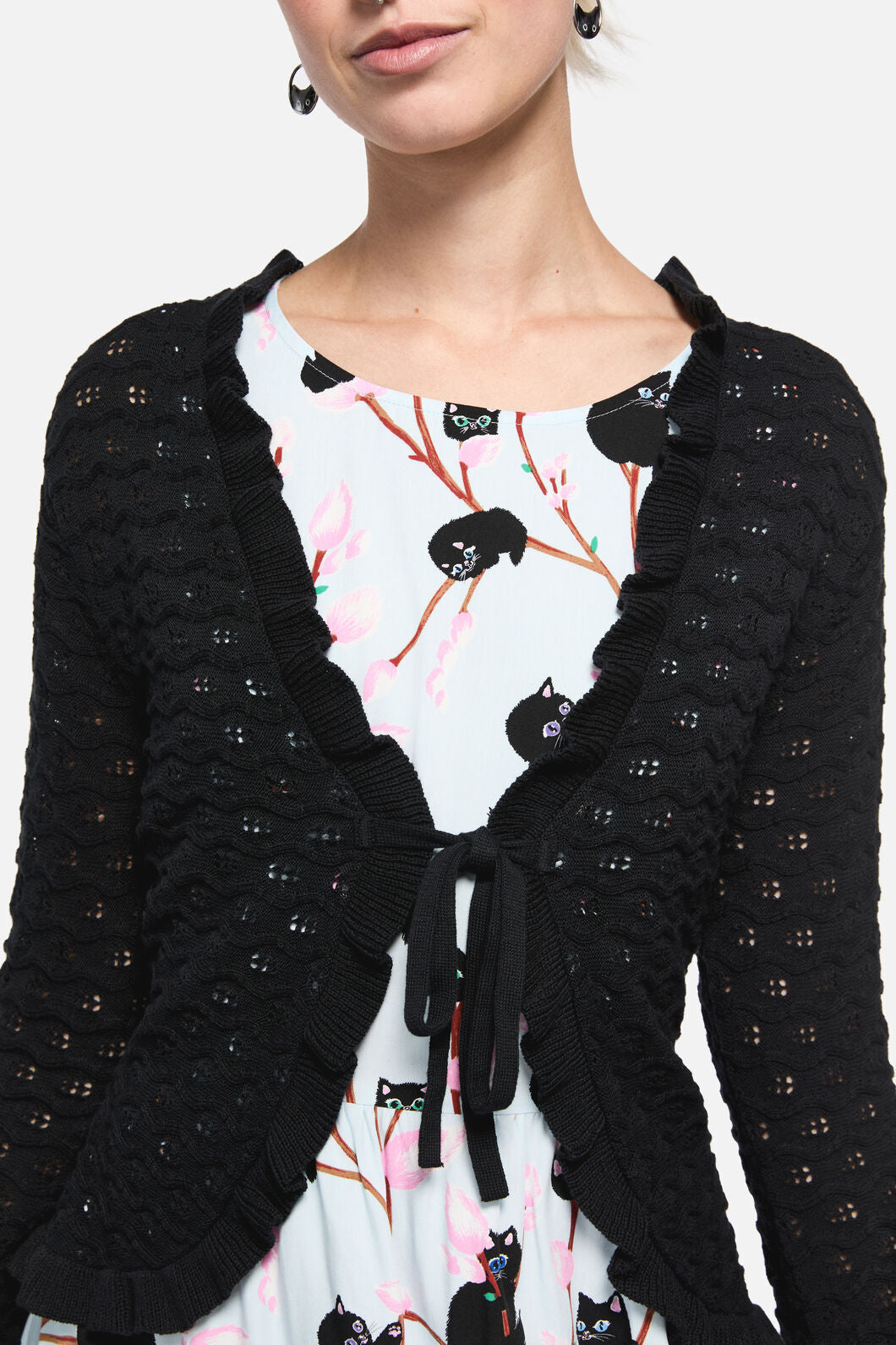Dangerfield - Forgotten City Tie Cardigan - black