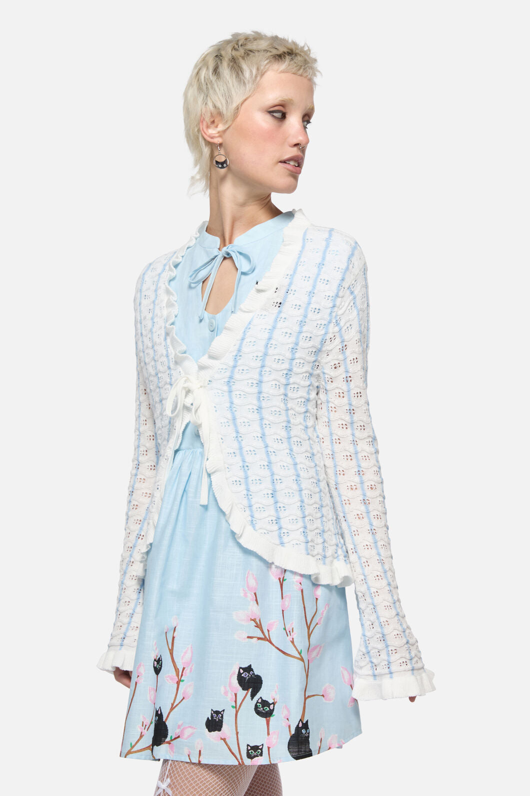 Dangerfield - Forgotten City Tie Cardigan - white