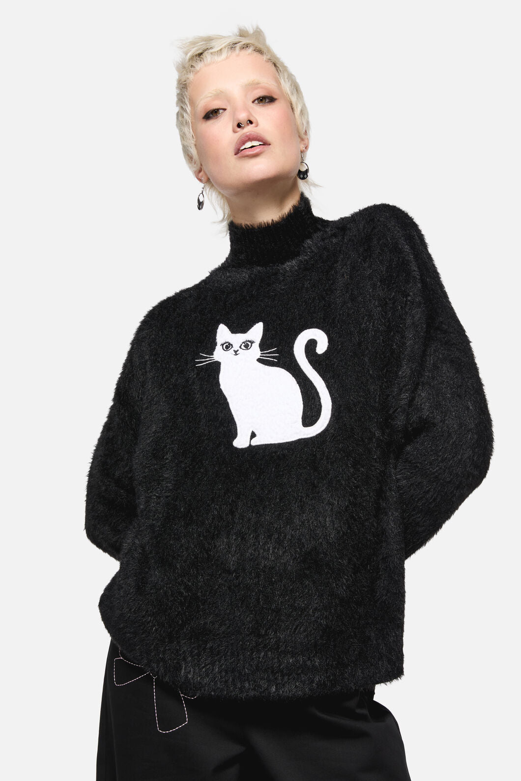Dangerfield - Catkins Boucle Knit Jumper - black
